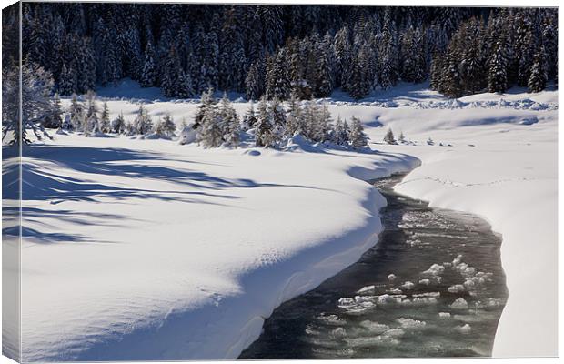 Winterly creek in Austria Canvas Print by Thomas Schaeffer