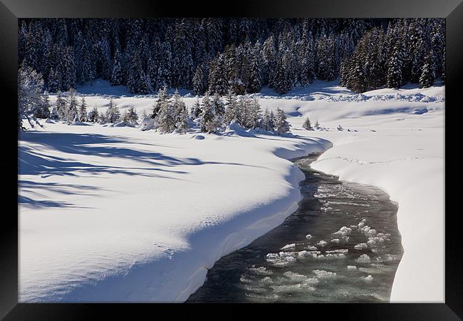 Winterly creek in Austria Framed Print by Thomas Schaeffer
