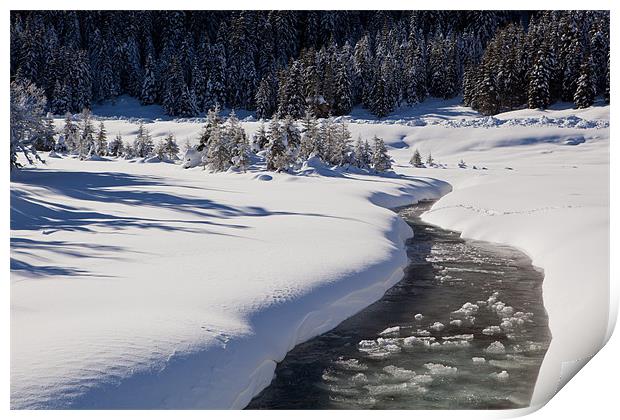 Winterly creek in Austria Print by Thomas Schaeffer