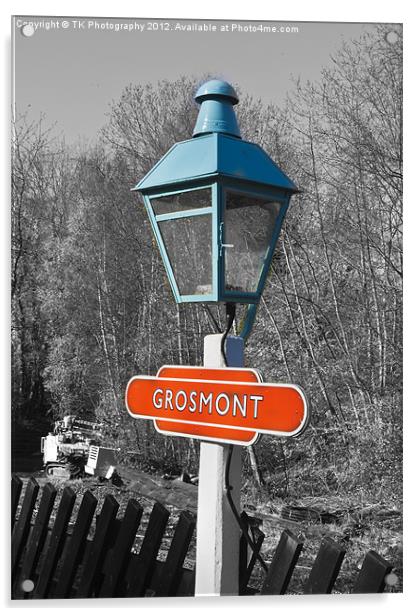 Grosmont Platform Light Acrylic by Trevor Kersley RIP