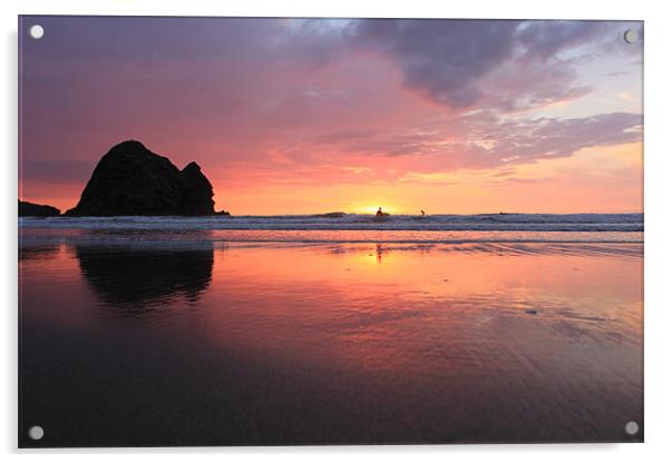 Surfers Beach Sunset Acrylic by craig sivyer