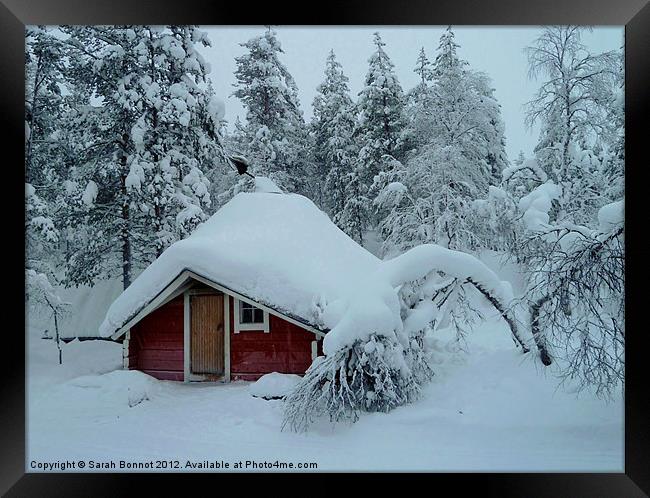 Hiker's Hut in Lapland Framed Print by Sarah Bonnot
