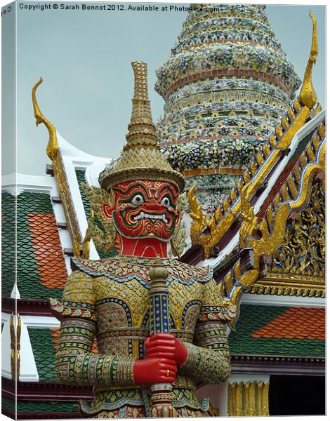 Grand Palace Guard Bangkok Canvas Print by Sarah Bonnot