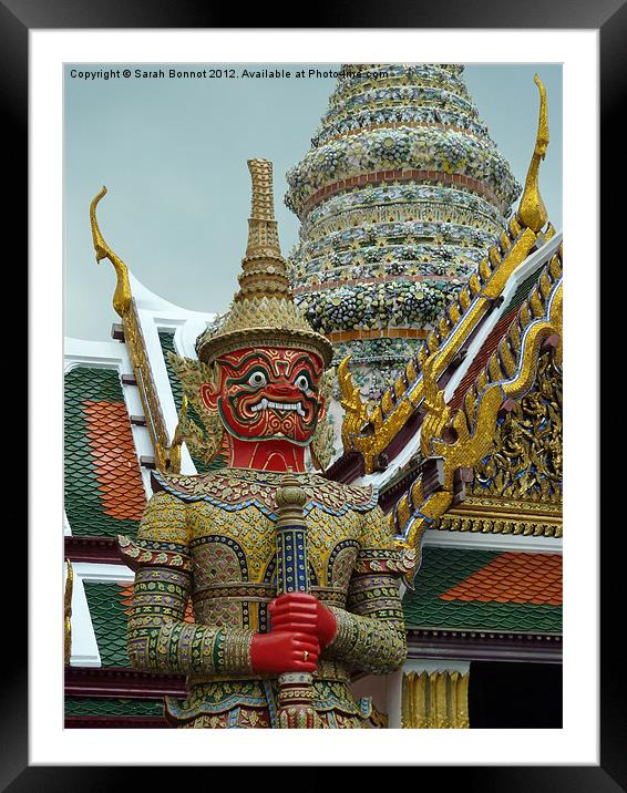 Grand Palace Guard Bangkok Framed Mounted Print by Sarah Bonnot