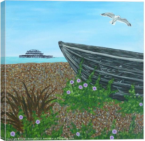 Brighton Beach Boat Canvas Print by Sarah Bonnot