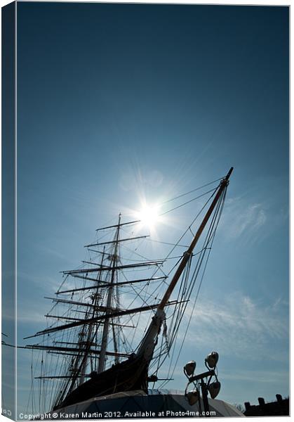 Masts and Prow of the Cutty Sark Canvas Print by Karen Martin