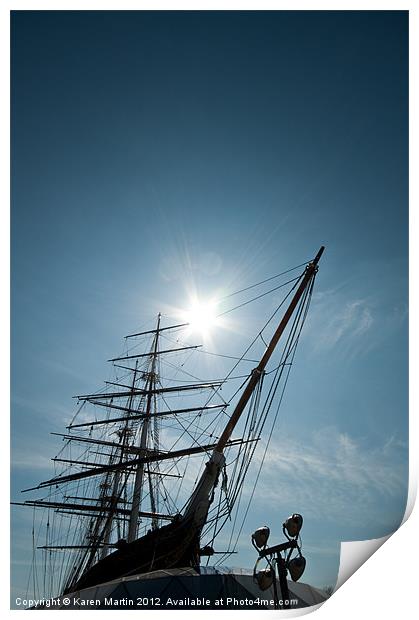 Masts and Prow of the Cutty Sark Print by Karen Martin