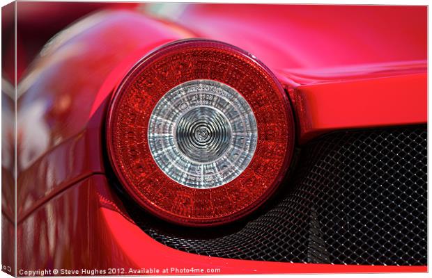 Ferrari red round rear light Canvas Print by Steve Hughes