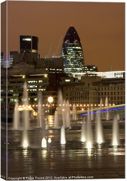 The Gerkin At Night Canvas Print by Philip Pound