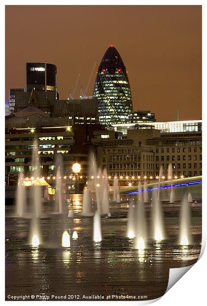 The Gerkin At Night Print by Philip Pound