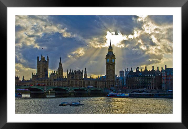 Storms over Westminster Framed Mounted Print by Kevin White