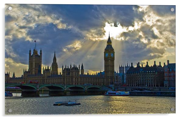 Storms over Westminster Acrylic by Kevin White