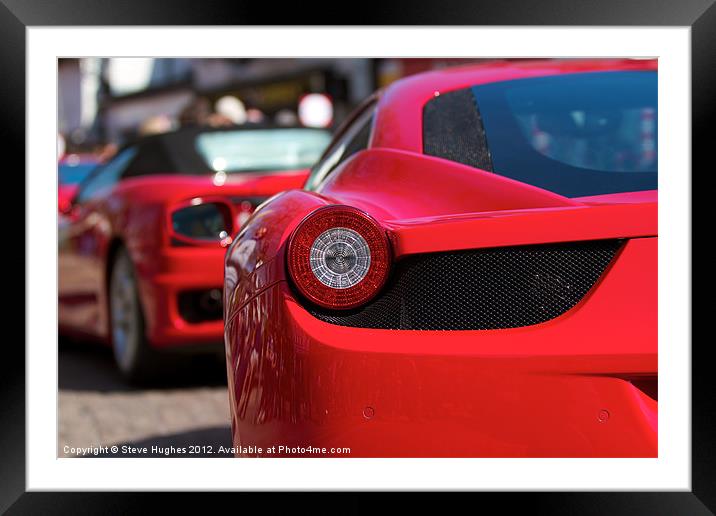 Red Ferraris in a line Framed Mounted Print by Steve Hughes