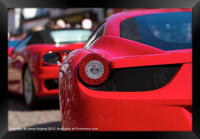 Red Ferraris in a line Framed Print by Steve Hughes