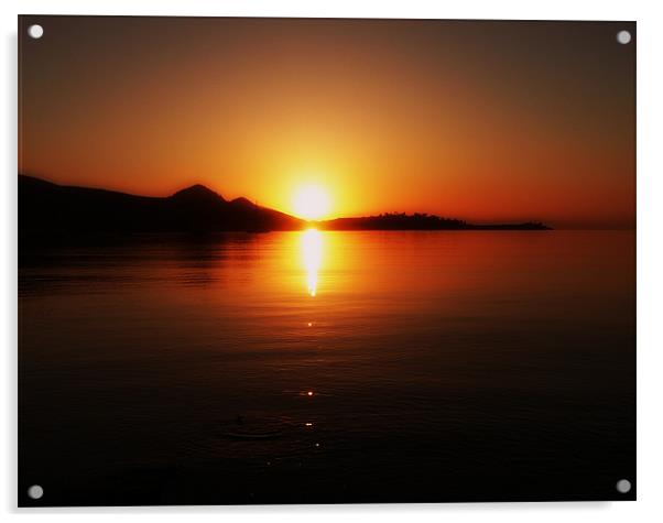 Mallorca Sunrise Acrylic by Louise Godwin