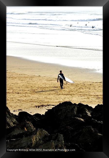 Off for a Surf Framed Print by Alexia Miles