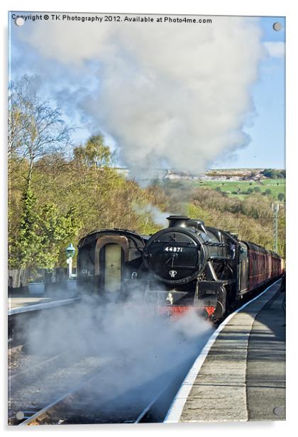 Steam Train at Grosmont Acrylic by Trevor Kersley RIP