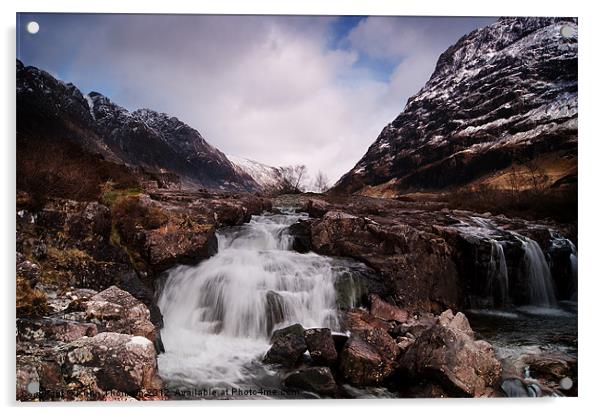 Falls at the Glencoe Acrylic by Keith Thorburn EFIAP/b