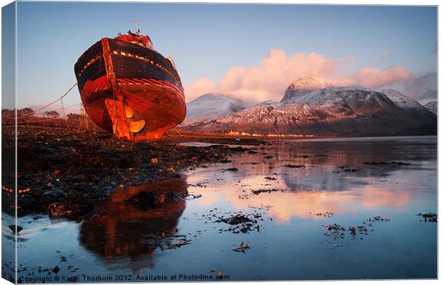 Ben Nevis with Old Boat Canvas Print by Keith Thorburn EFIAP/b