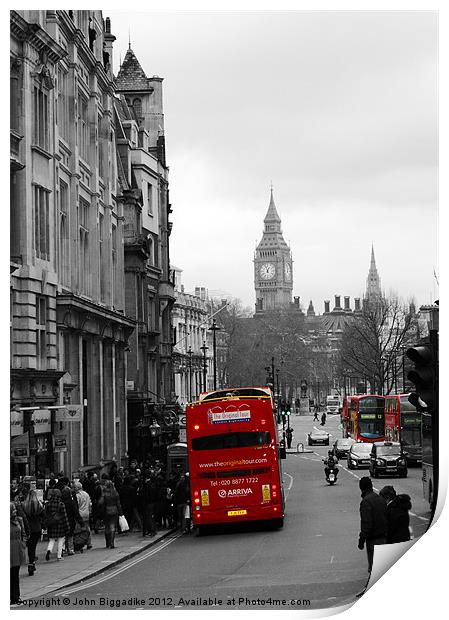 London Bus Print by John Biggadike