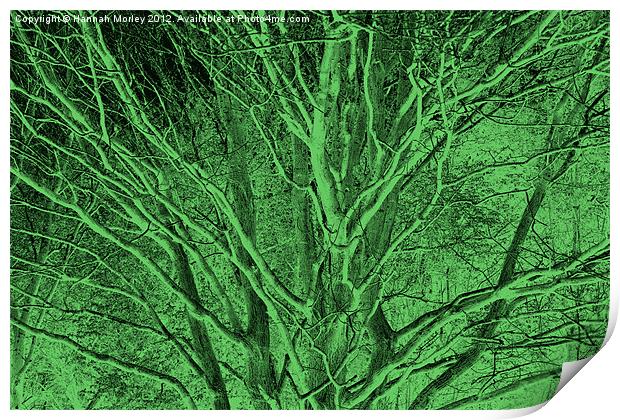Crazy Green Tree Print by Hannah Morley