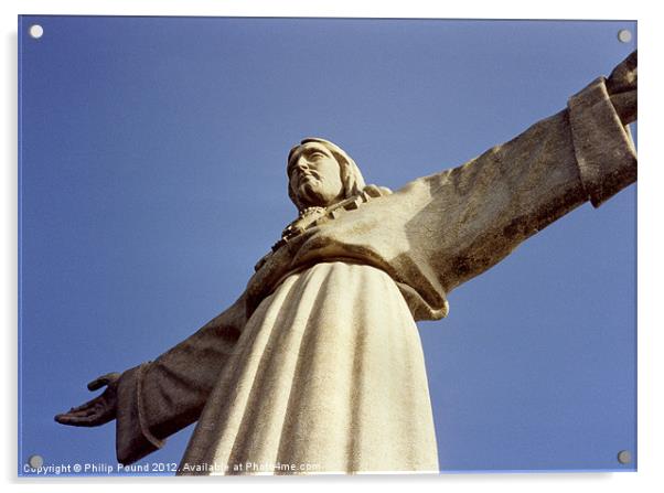 Statue of Jesus Christ in Lisbon Acrylic by Philip Pound