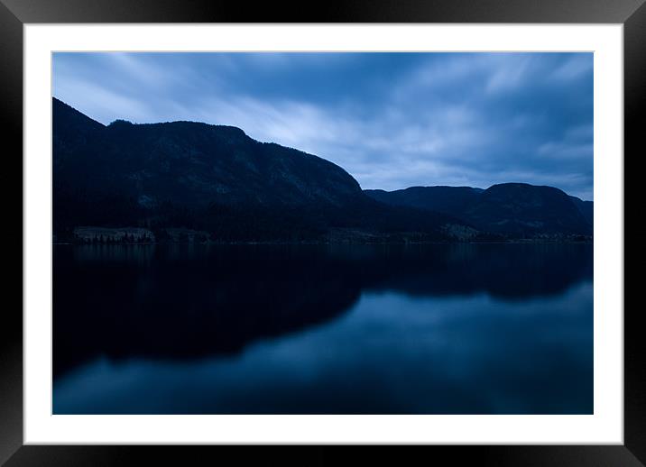 Lake Bohinj at dusk Framed Mounted Print by Ian Middleton