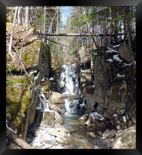 Baby Flume Dixville Notch Framed Print by Peter Castine