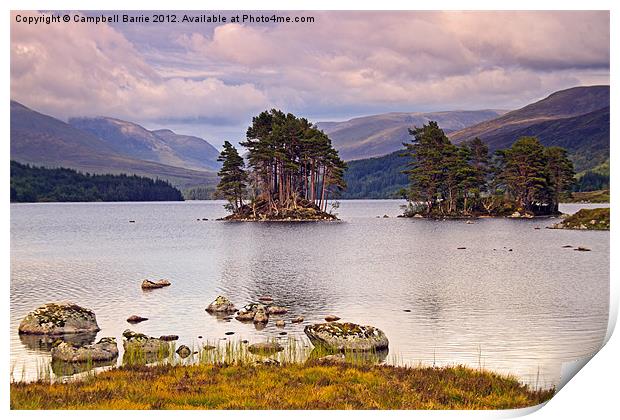 Loch Ossian Print by Campbell Barrie