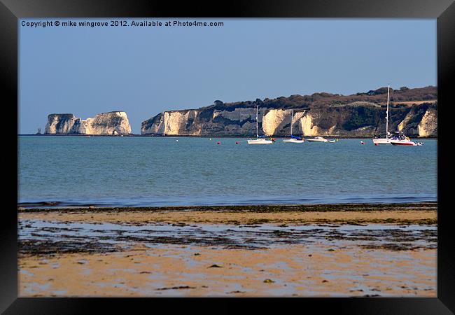 Old harry rock Framed Print by mike wingrove