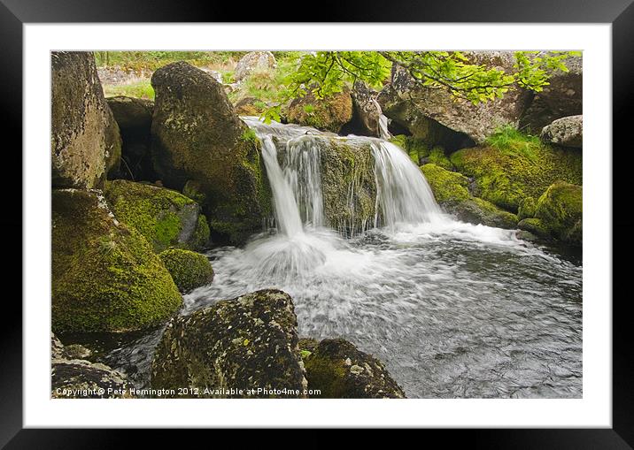Waterfall on the Okement river Framed Mounted Print by Pete Hemington