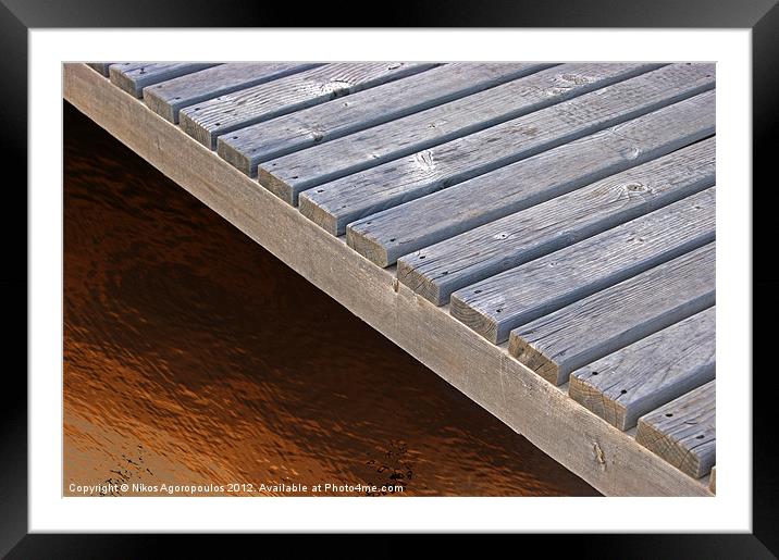 Wooden raft Framed Mounted Print by Alfani Photography