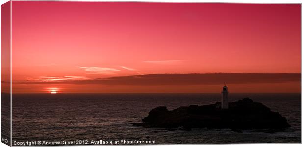 Lighthouse in pink Canvas Print by Andrew Driver