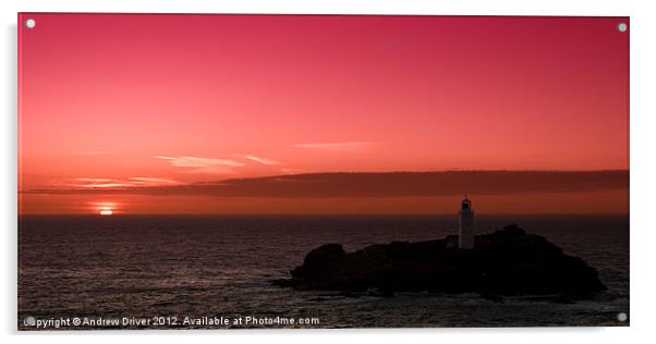 Lighthouse in pink Acrylic by Andrew Driver