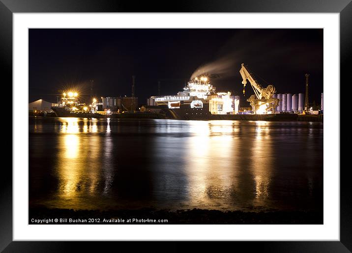Aberdeen Night Industry Framed Mounted Print by Bill Buchan