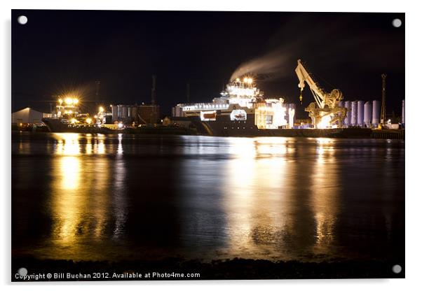 Aberdeen Night Industry Acrylic by Bill Buchan