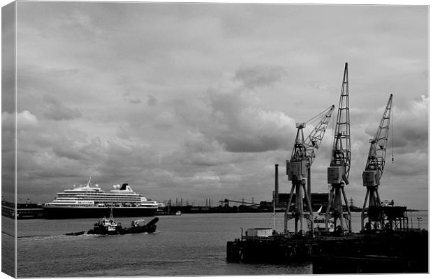 Thames Traffic Canvas Print by Brian Fuller