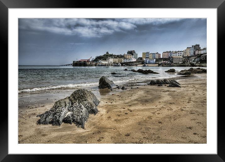 Tenby Harbour from North Beach Framed Mounted Print by Steve Purnell