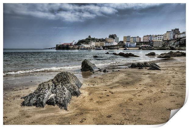 Tenby Harbour from North Beach Print by Steve Purnell