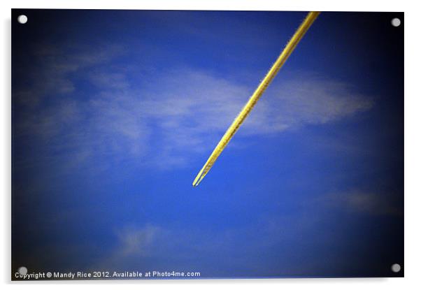 Planes vapour trail Acrylic by Mandy Rice