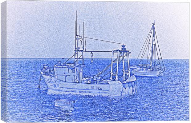 Fishing Boats Art Canvas Print by David Pyatt