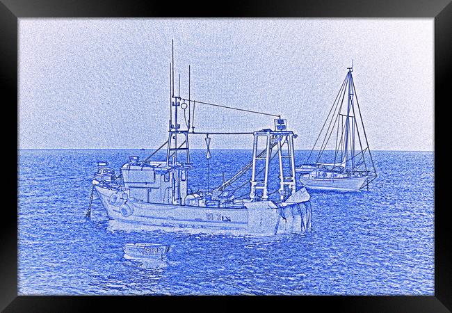 Fishing Boats Art Framed Print by David Pyatt