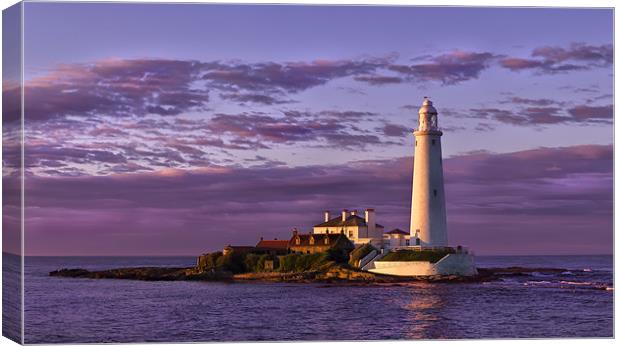 St Marys Lighthouse and Island Canvas Print by Kevin Tate