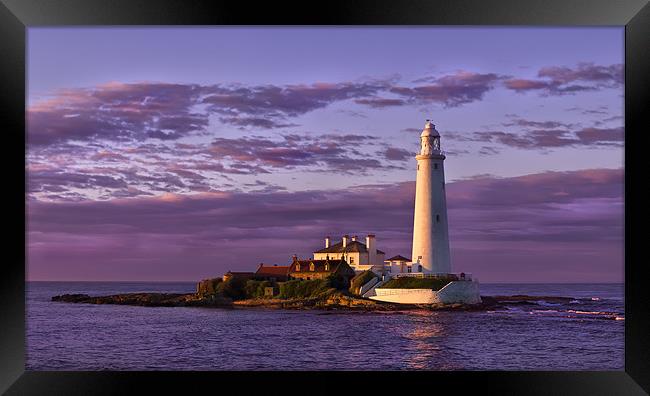 St Marys Lighthouse and Island Framed Print by Kevin Tate