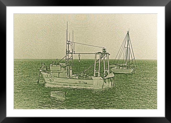 Fishing Boats Art Framed Mounted Print by David Pyatt