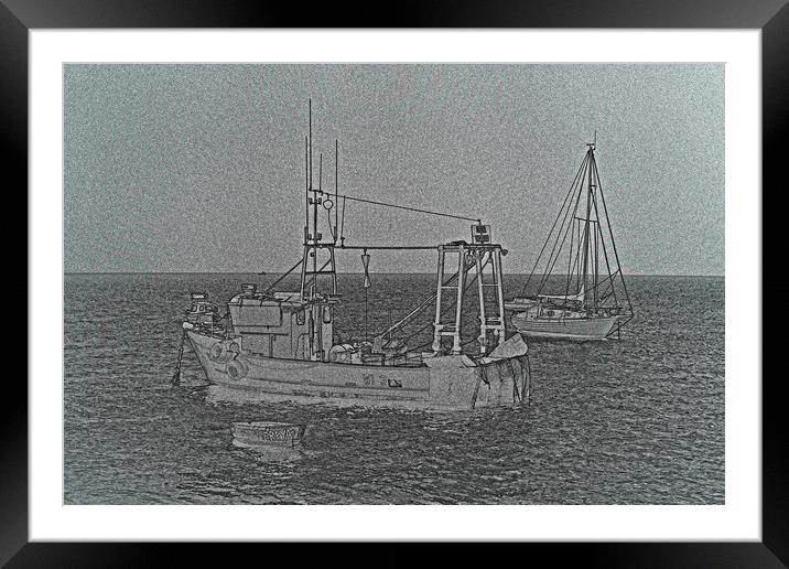 Fishing Boats Art Framed Mounted Print by David Pyatt