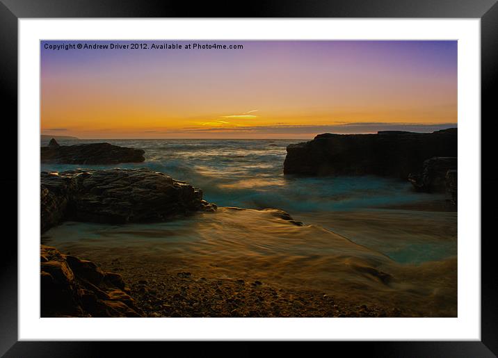 Smooth Water Framed Mounted Print by Andrew Driver