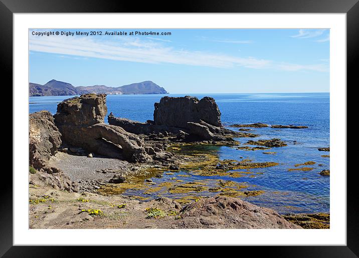 The coast at Los Escullos Framed Mounted Print by Digby Merry