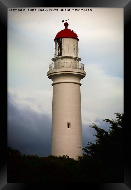 Split Point Lighthouse Framed Print by Pauline Tims