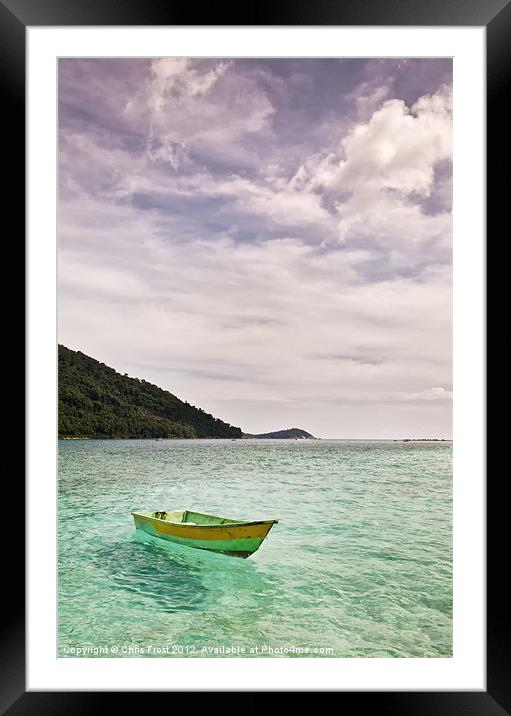 Perhentian Fishing Boat Framed Mounted Print by Chris Frost